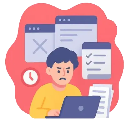 Personne stressée avec trop de tâches à gérer